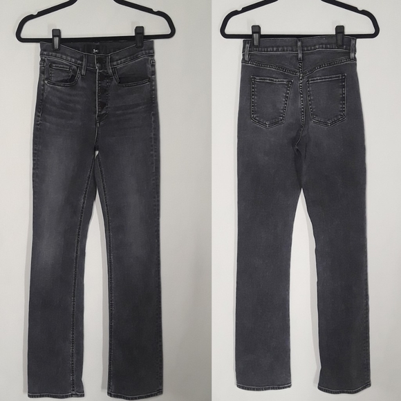 3x1 NYC Black Snow Wash High Waist Button Fly Jeans 25 - Picture 2 of 6